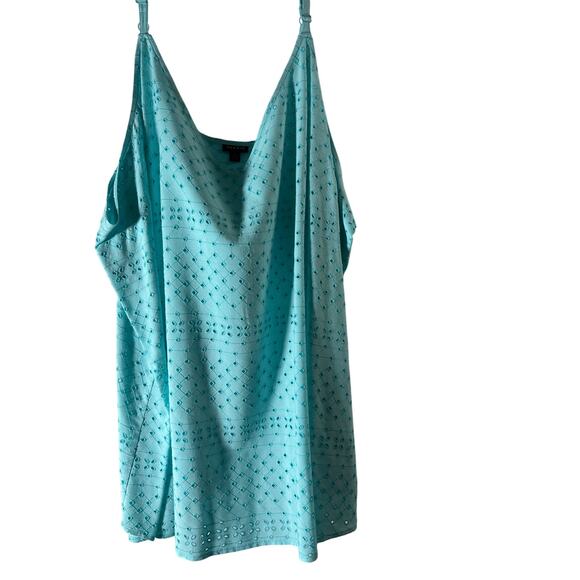 Torrid Sophie Embroidered Eyelet Swing Cami • Aqua Blue • Size 5X - Picture 1 of 10